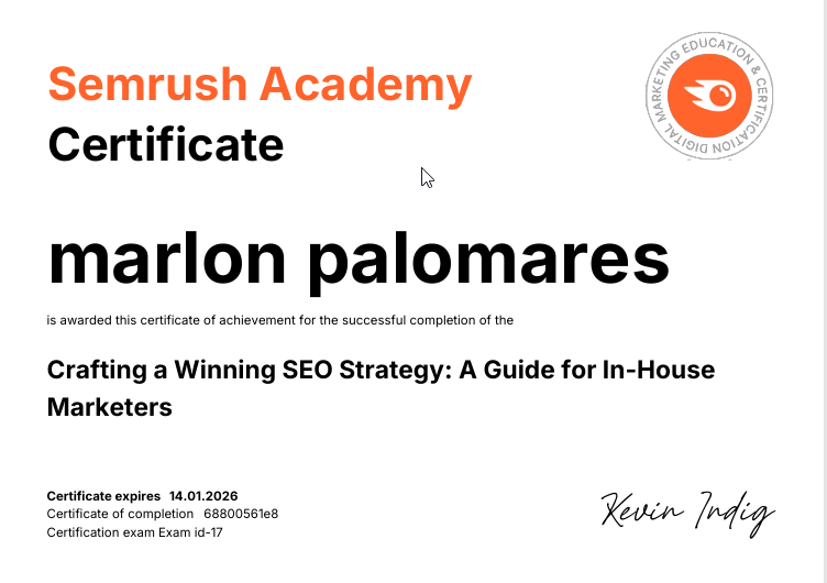SEMrush Certification